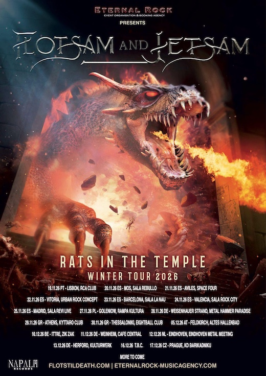 Du betrachtest gerade FLOTSAM AND JETSAM – “Rats In The Temple“ European Tour Dates 2026