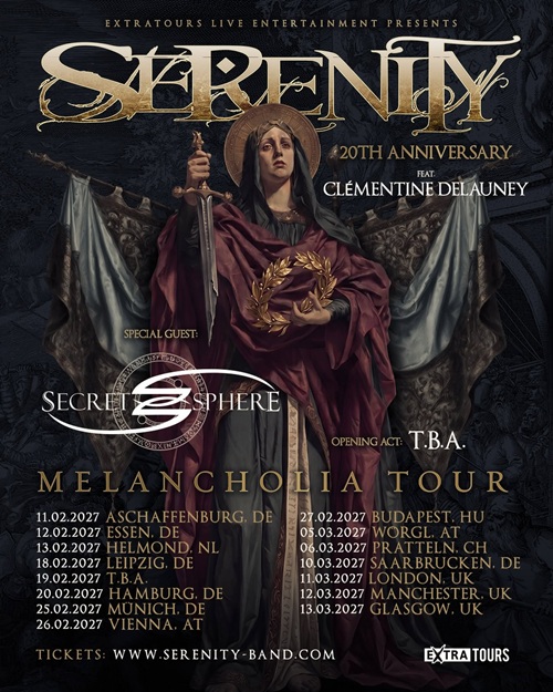 Du betrachtest gerade SERENITY – Kündigen „Melancholia – 20 Years Of Serenity“ Tour 2027 an!
