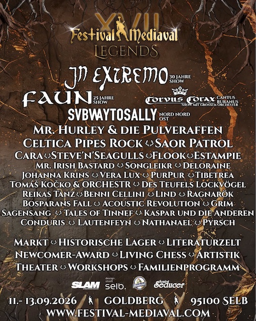 Mehr über den Artikel erfahren Festival Mediavial – 2026 mit IN EXTREMO, FAUN, CORVUS CORAX, SUBWAY TO SALLY  u.v.m.