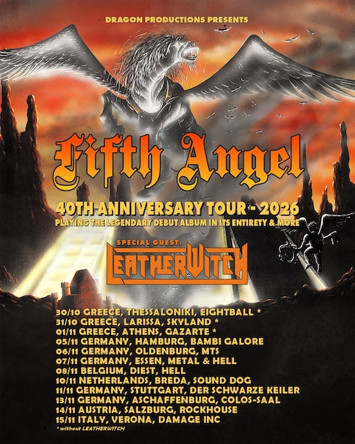 Mehr über den Artikel erfahren FIFTH ANGEL – 40th Anniversary Tour mit Marta Gabriels LEATHERWITCH