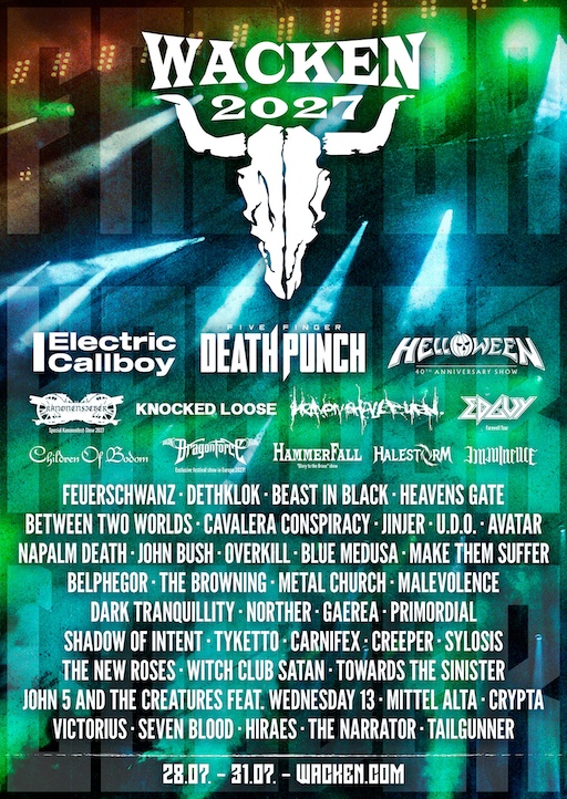 Mehr über den Artikel erfahren Wacken Open Air 2027 – Erste Bandwelle mit 5FDP, HELLOWEEN, BLUE MEDUSA …