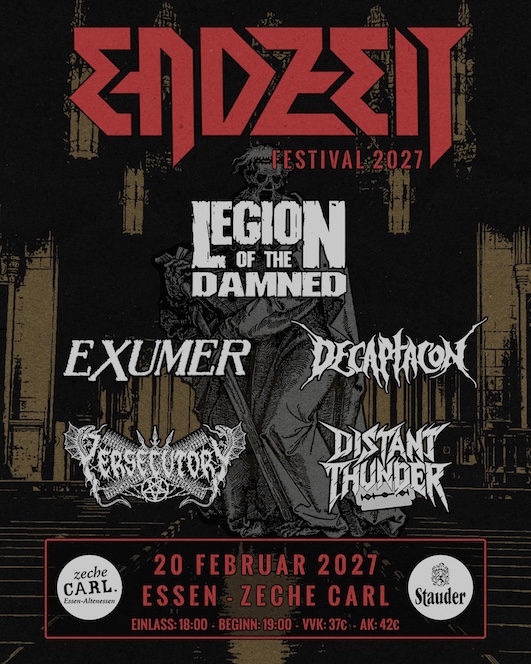 Mehr über den Artikel erfahren Endzeit Festival 2027 – LEGION OF THE DAMNED, EXUMER, DECAPTACON u.a.