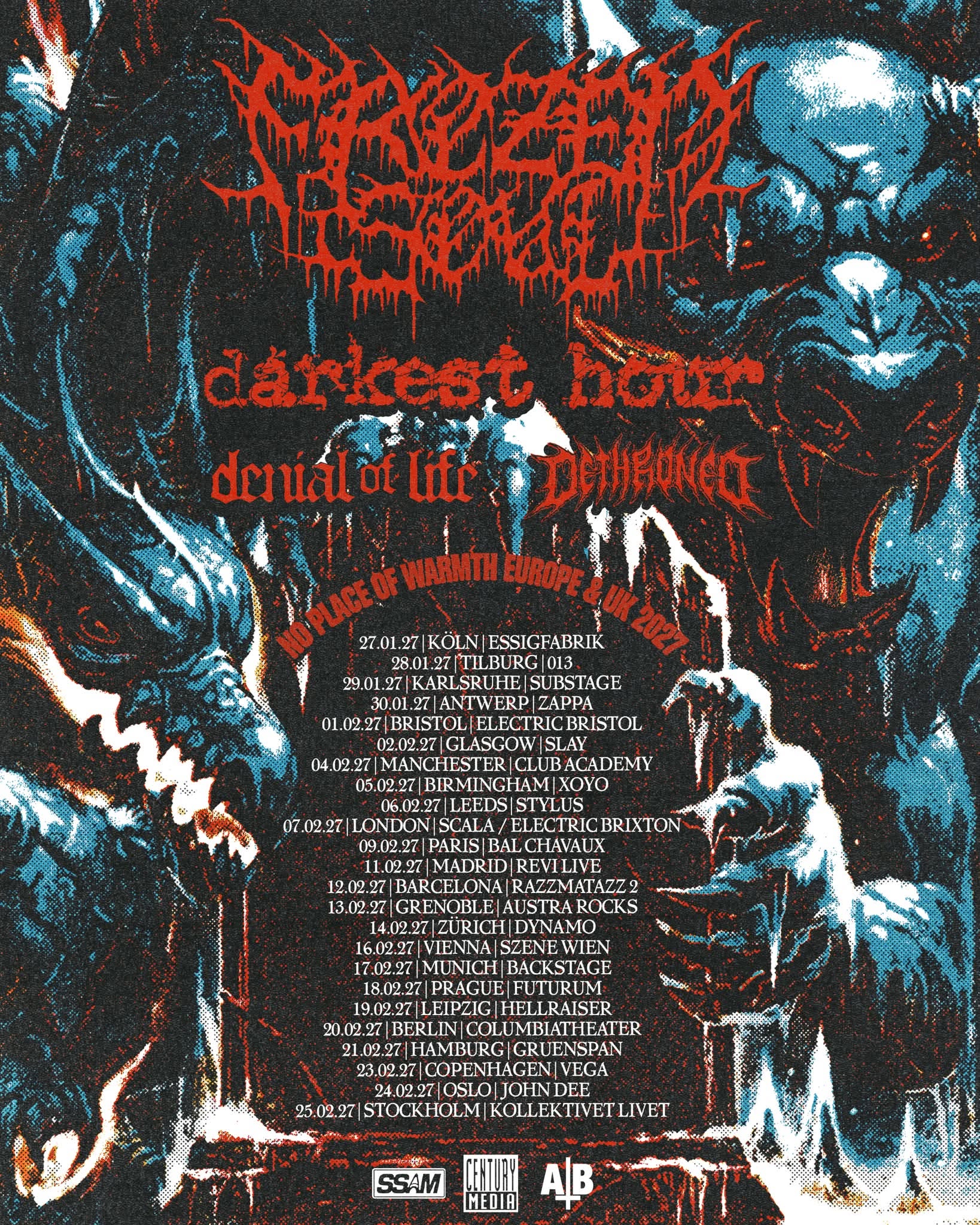Du betrachtest gerade FROZEN SOUL, DARKEST HOUR – „No Place Of Warmth Europe & UK 2027“ Tour angekündigt